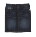 Denim Skirt - Distressed Dark Wash