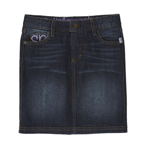 Denim Skirt - Distressed Dark Wash